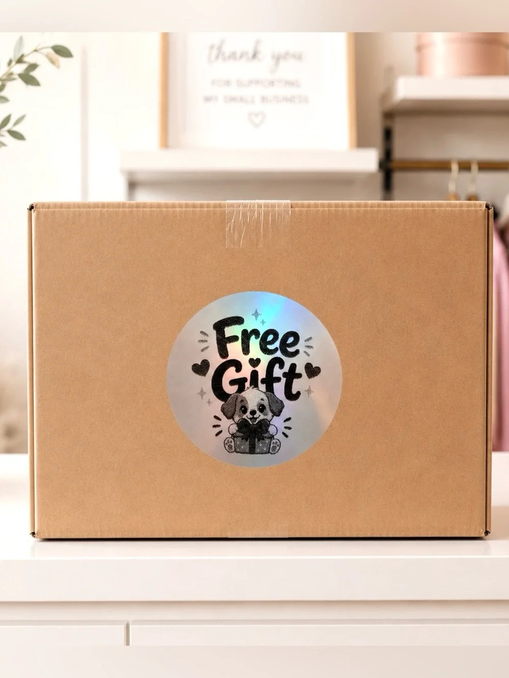 Free Gift Puppy Holographic Stickers-100ct.